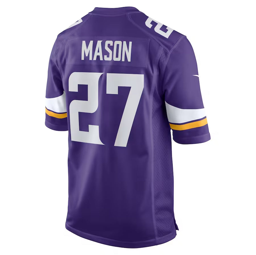 Custom #27 Purple MIN Football Shirt Top