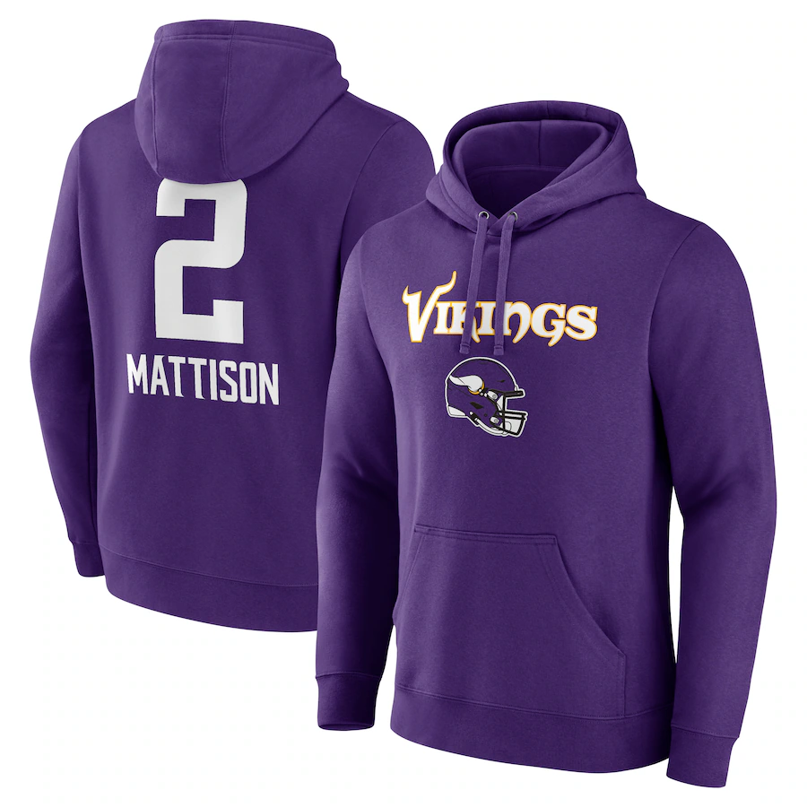 Custom #2 Purple MIN Football Shirt Top