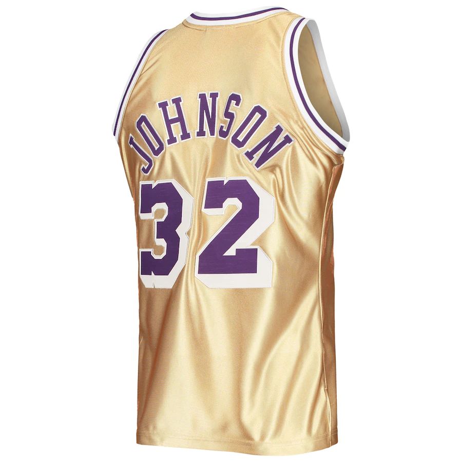 Custom #32 Gold 1984 LAL Basketball Shirt Top