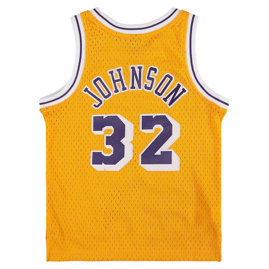 Custom #32 Gold 1984 Throwback LAL Basketball Shirt Top