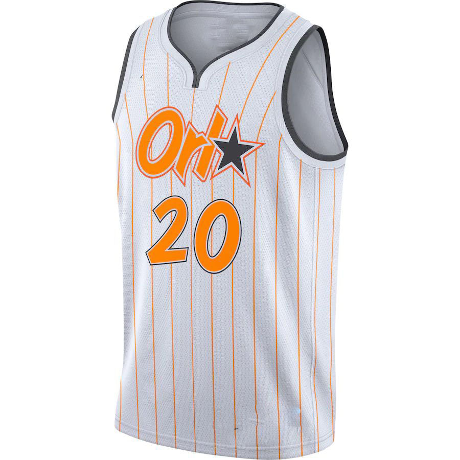 Custom #20 White 2020 ORL Basketball Shirt Top