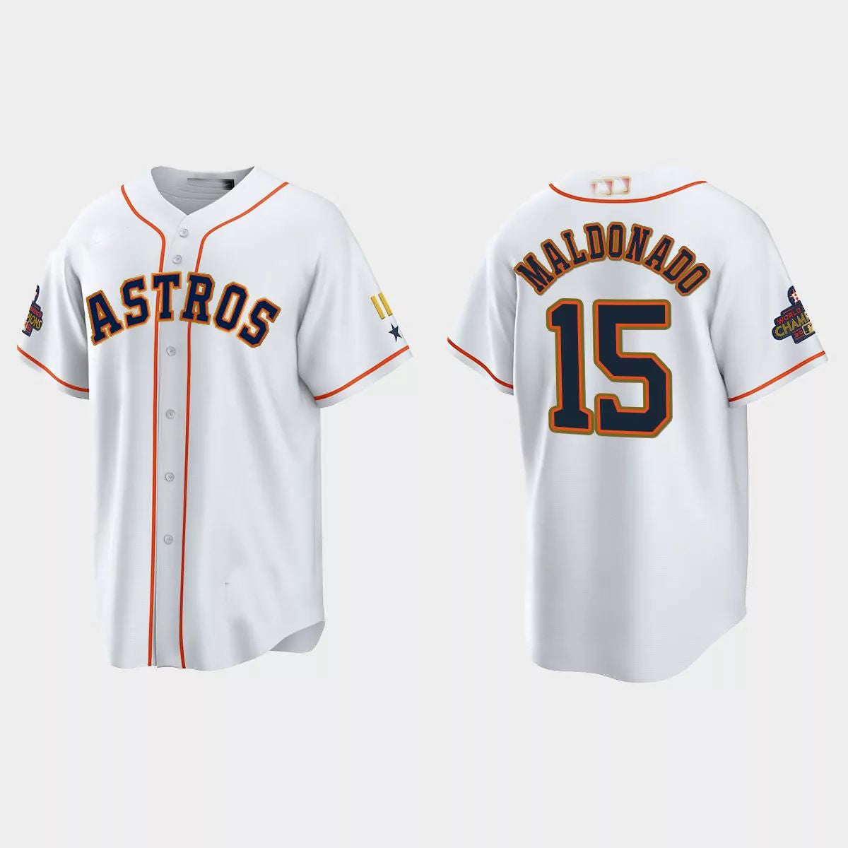 Custom #15 White 2023 HOU Baseball Shirt Top