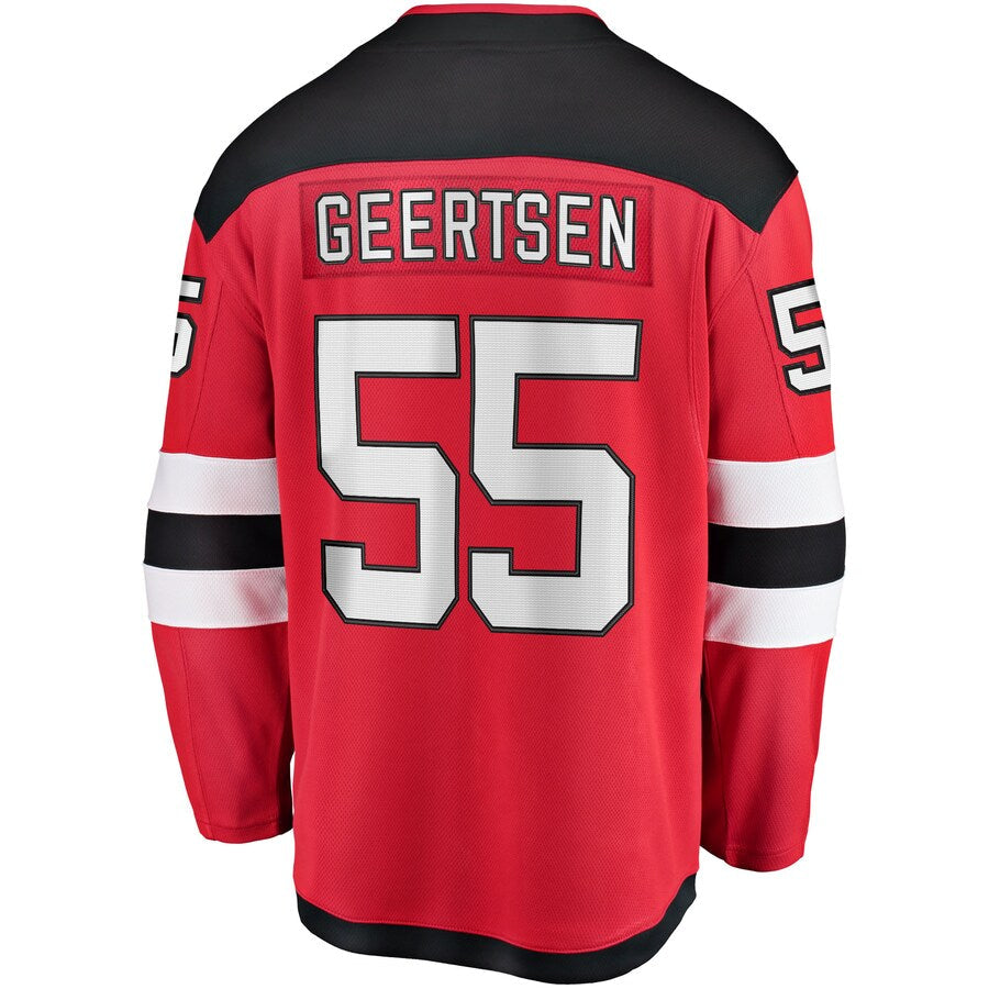 Custom #55 Red NJD Hockey Shirt Top