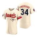 Custom #34 Cream 2022 City Connect LAA Baseball Shirt Top