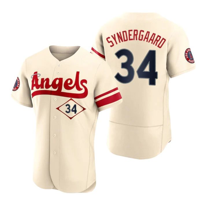 Custom #34 Cream 2022 City Connect LAA Baseball Shirt Top