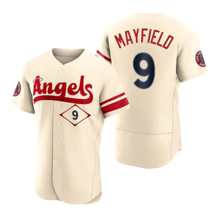 Custom #9 Cream 2022 City Connect LAA Baseball Shirt Top