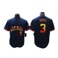 Custom Navy HOU Baseball Shirt Top