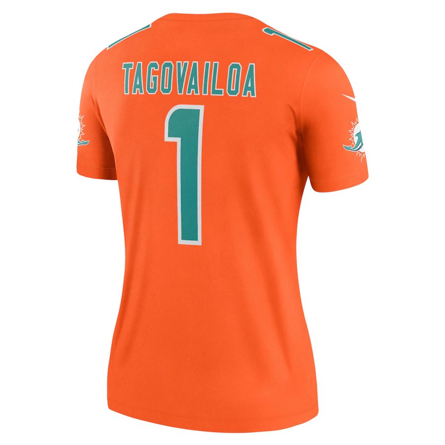 Custom #1 Orange MIA Football Shirt Top