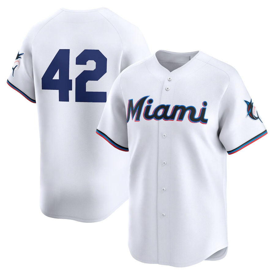 Custom #42 White 2024 Jackie Robinson Day MIA Baseball Shirt Top