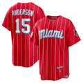 Custom #15 Red City Connect MIA Baseball Shirt Top