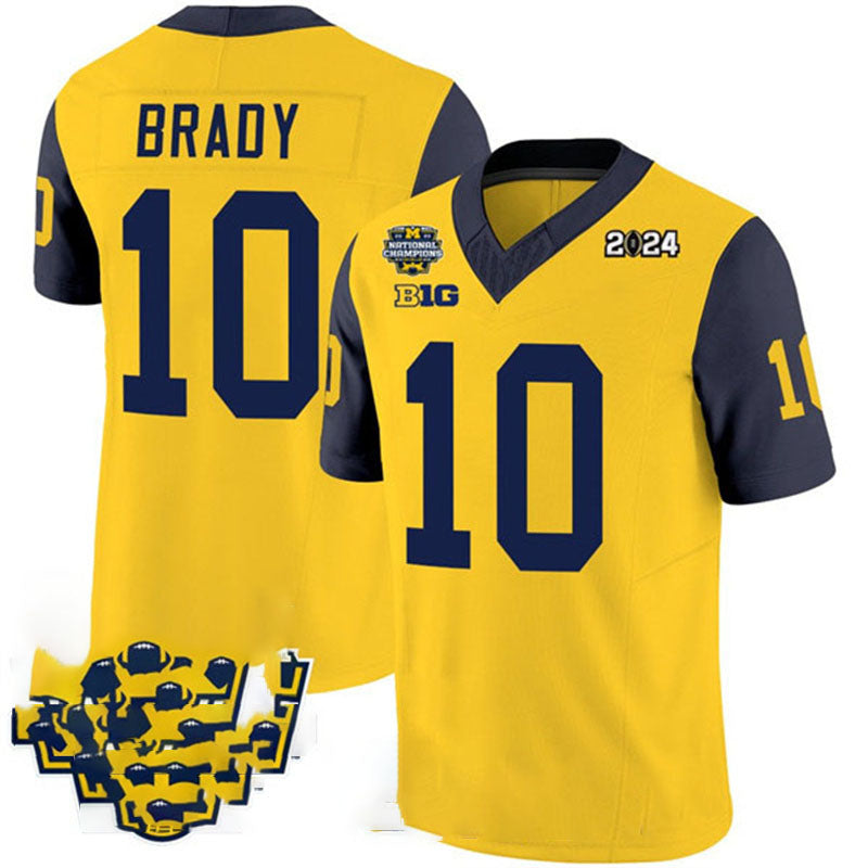 Custom #10 Yellow 2024 College Shirt Top