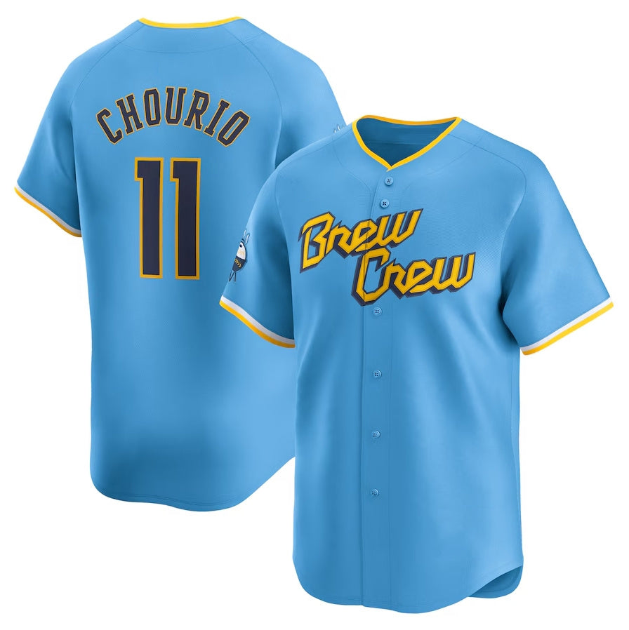 Custom #11 Powder Blue City Connect MIL Baseball Shirt Top