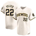 Custom #22 Cream MIL Baseball Shirt Top