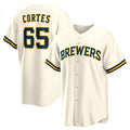Custom #65 Cream MIL Baseball Shirt Top