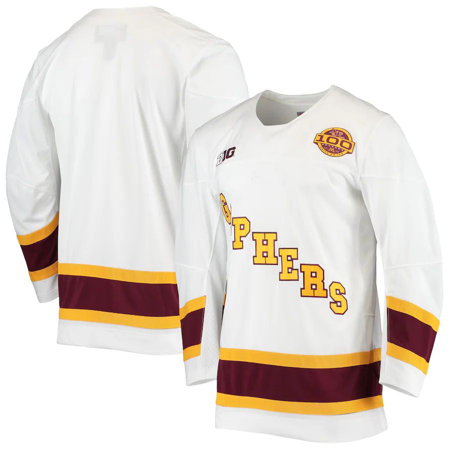 Custom #100 White Hockey Shirt Top