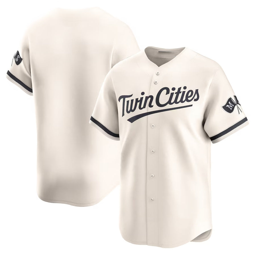 Custom Cream MIN Baseball Shirt Top