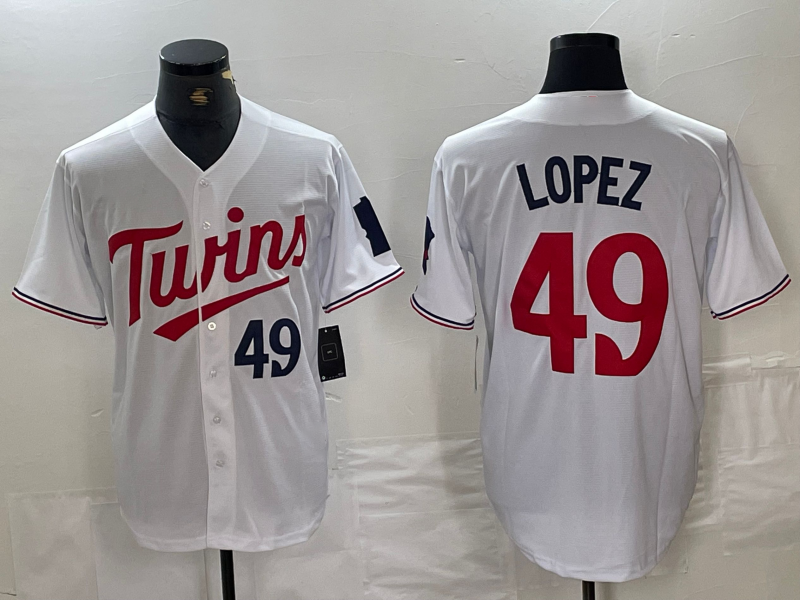 Custom #49 White MIN Baseball Shirt Top