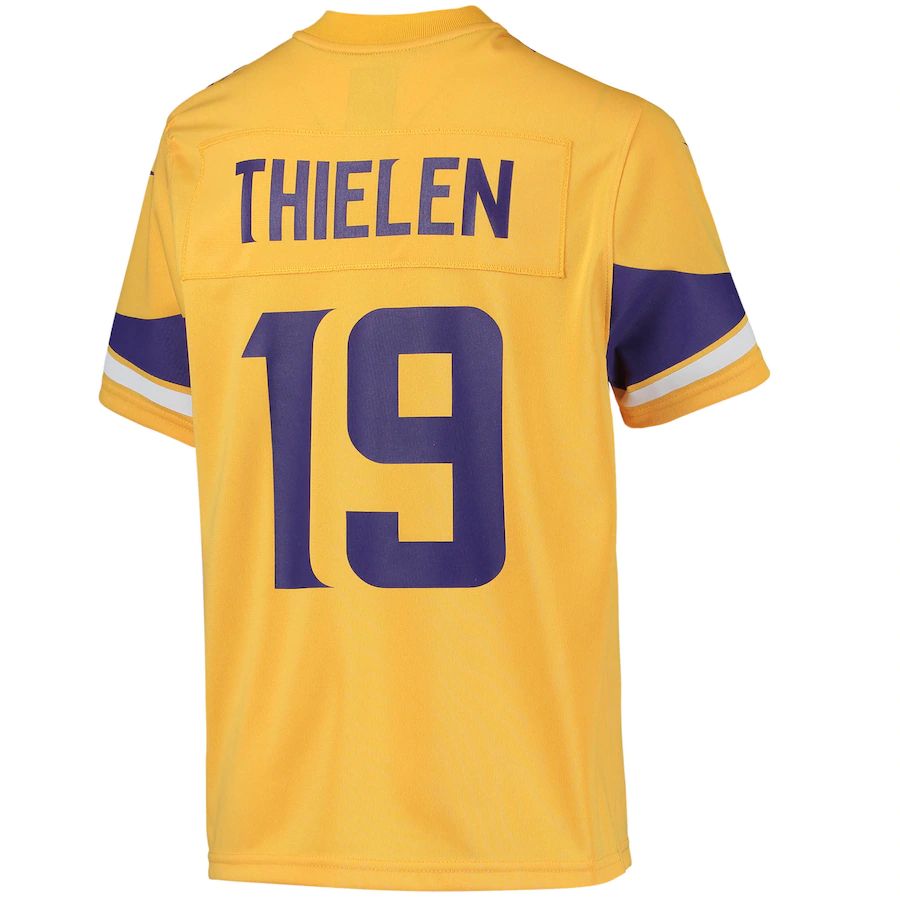 Custom #19 Gold MIN Football Shirt Top