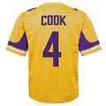 Custom #4 Gold MIN Football Shirt Top