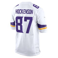 Custom #87 White MIN Football Shirt Top