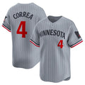 Custom #4 Gray MIN Baseball Shirt Top