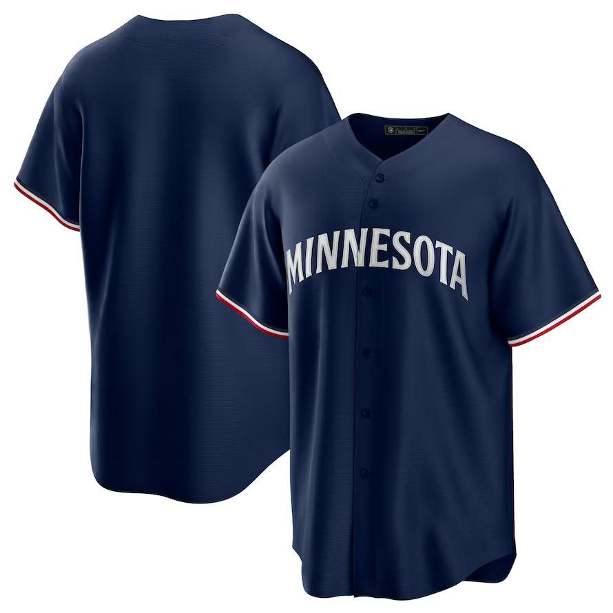 Custom Navy MIN Baseball Shirt Top