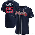 Custom #25 Navy ATL Baseball Shirt Top