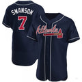 Custom #7 Navy ATL Baseball Shirt Top