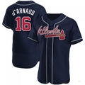 Custom #16 Navy ATL Baseball Shirt Top