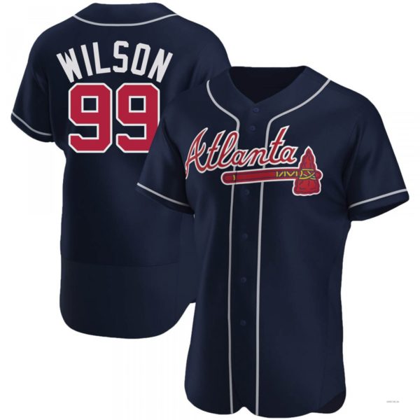 Custom #99 Navy ATL Baseball Shirt Top
