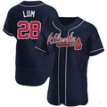 Custom #28 Navy ATL Baseball Shirt Top