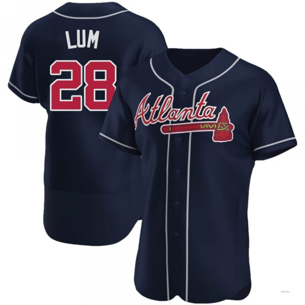 Custom #28 Navy ATL Baseball Shirt Top