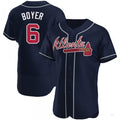 Custom #6 Navy ATL Baseball Shirt Top