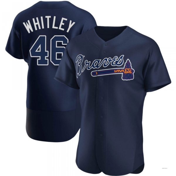 Custom #46 Navy ATL Baseball Shirt Top