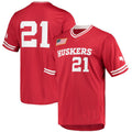 Custom #21 Scarlet Baseball Shirt Top