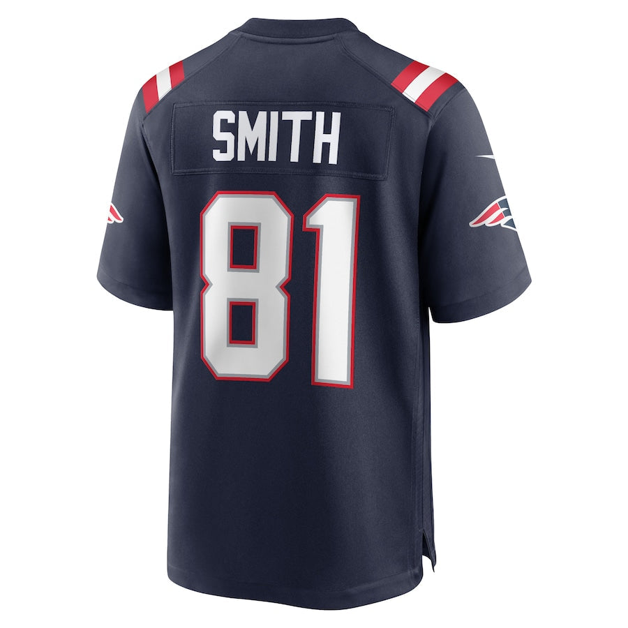 Custom #81 Navy NE Football Shirt Top