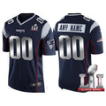 Custom Navy Blue 2017 Super Bowl NE Football Shirt Top