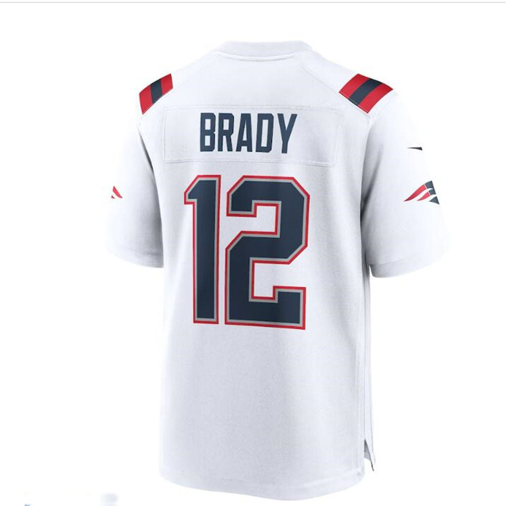 Custom #12 White NE Football Shirt Top