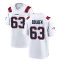 Custom #63 White NE Football Shirt Top