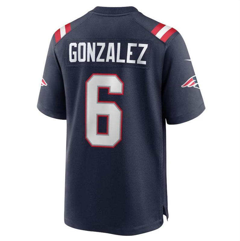 Custom #6 Navy NE Football Shirt Top
