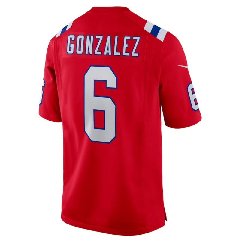 Custom #6 Red NE Football Shirt Top