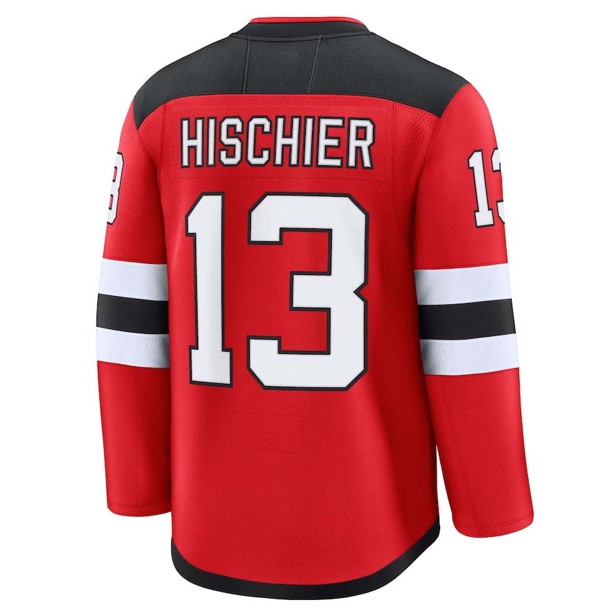 Custom #13 Red NJD Hockey Shirt Top