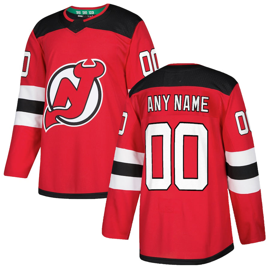 Custom Red NJD Hockey Shirt Top