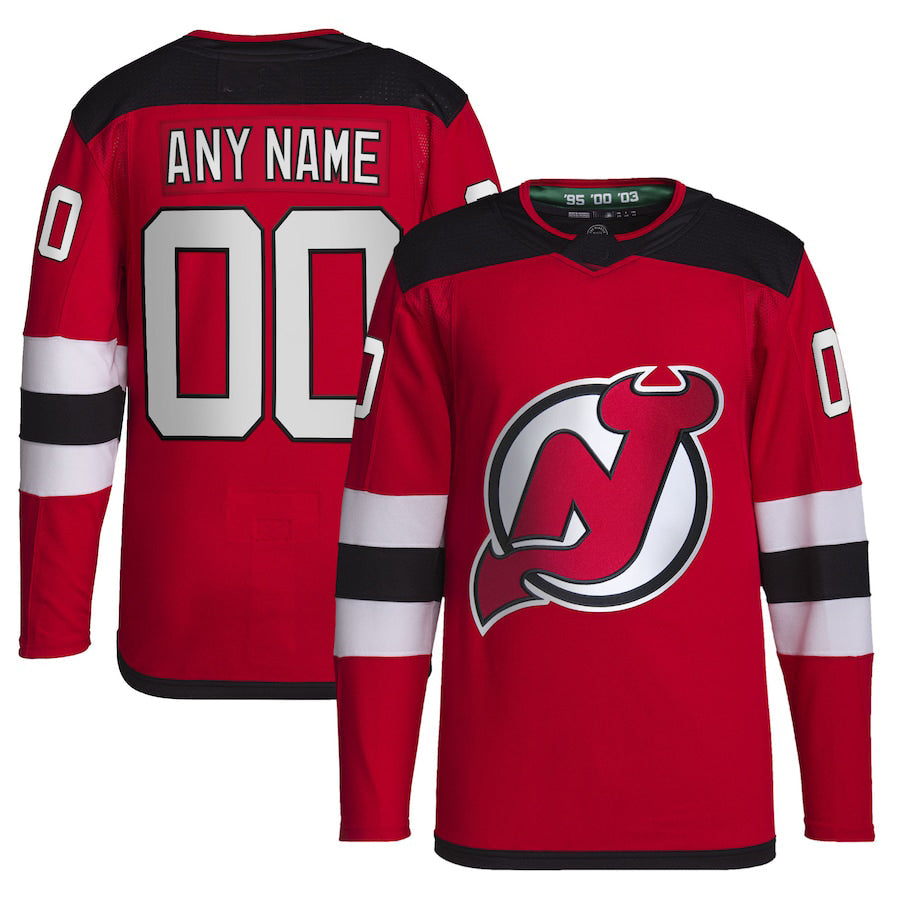 Custom Red NJD Hockey Shirt Top