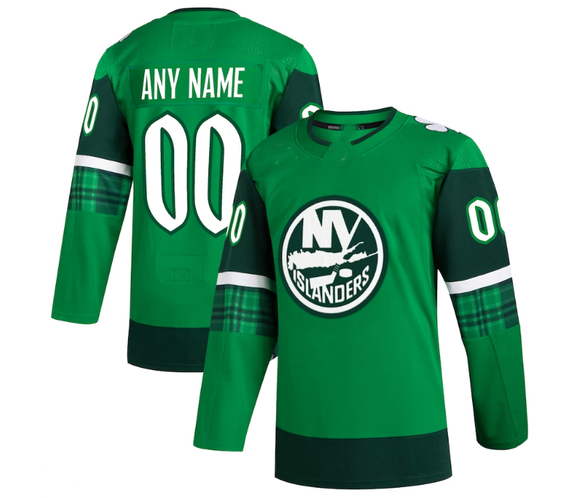 Custom Green 2023 NYI Hockey Shirt Top