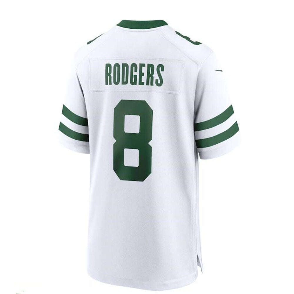 Custom #8 White NYJ Football Shirt Top