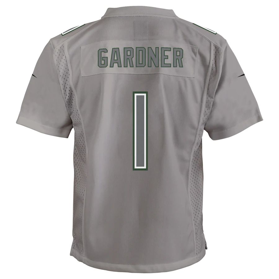 Custom #1 Gray NYJ Football Shirt Top