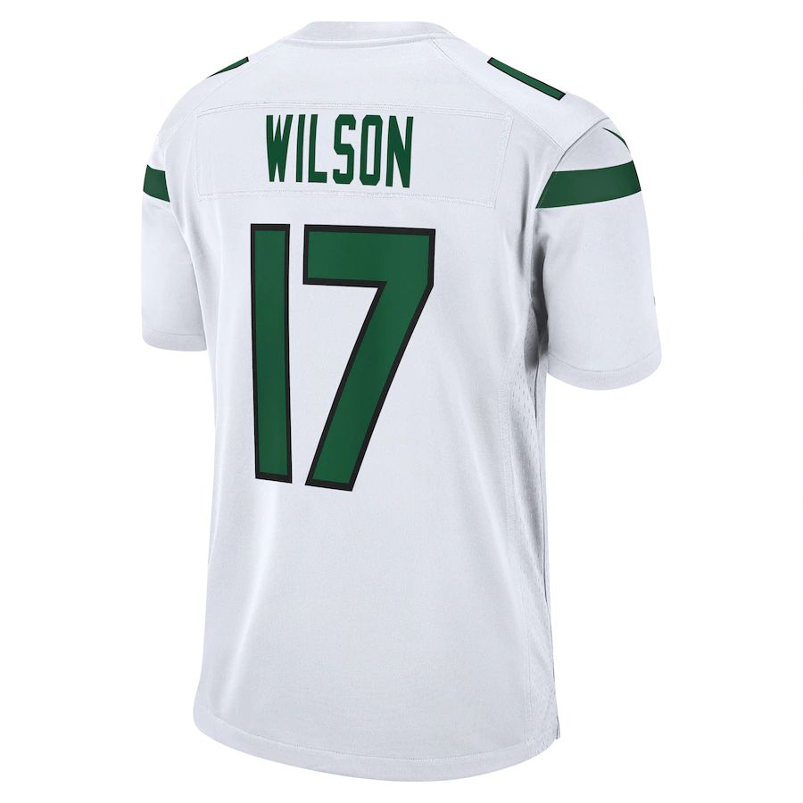 Custom #17 White NYJ Football Shirt Top