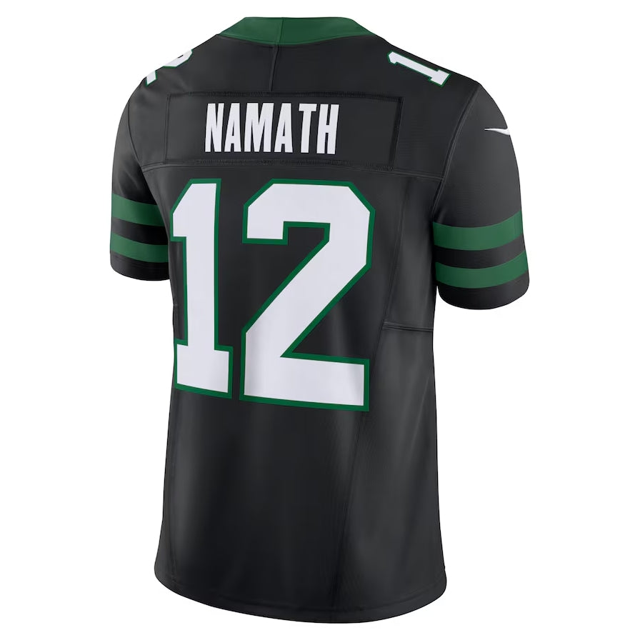 Custom #12 Black NYJ Football Shirt Top
