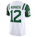Custom #12 White NYJ Football Shirt Top